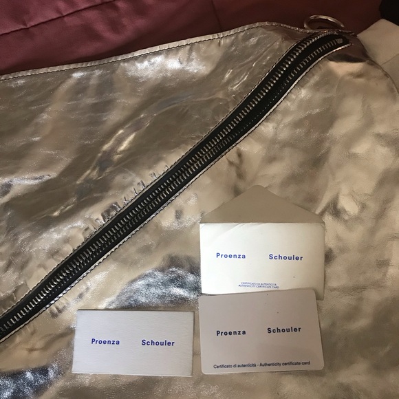 🔥PROENZA SCHOULER🔥 leather silver metallic tote - Picture 7 of 15